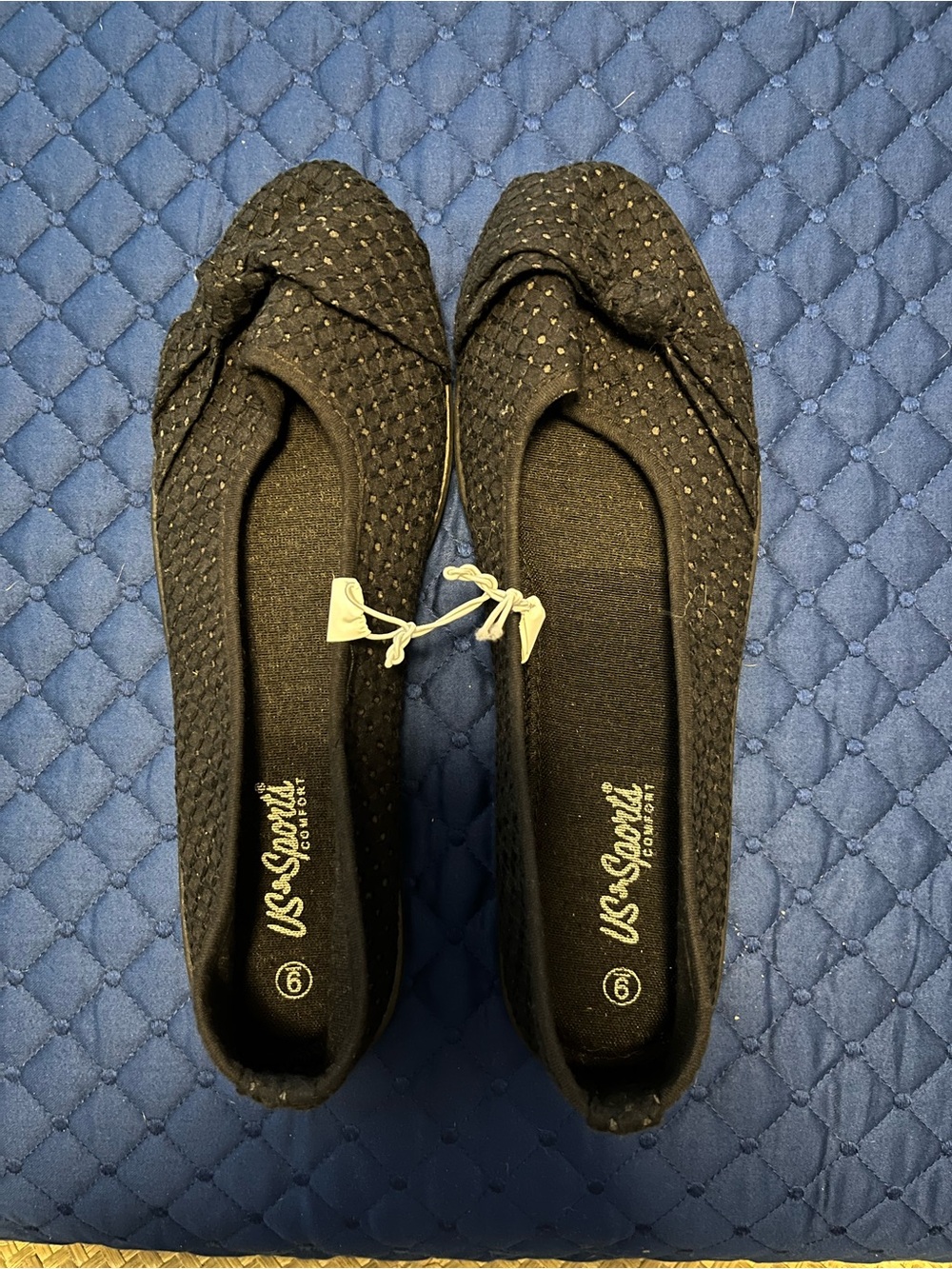 US Sport Black Knot Slip-On Ballet Flats